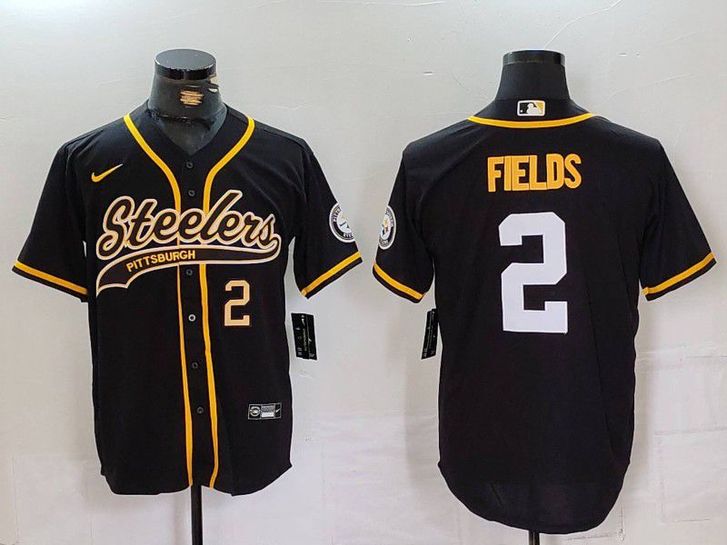 Men Pittsburgh Steelers #2 Fields Black Joint Name 2024 Nike Limited NFL Jersey style 2->youth mlb jersey->Youth Jersey